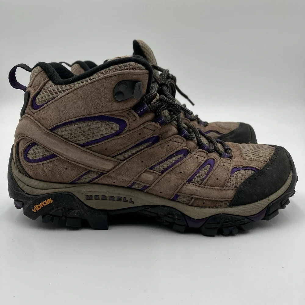 Merrell Moab 2 Ventilator Mid Hiking Boots Bracken Purple Size 9W Women's